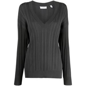 NWT Equipment Aderes V-Neck Jumper Ribbed Long Sleeve Sweater Gray Size Small
